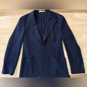 Men’s Todd Snyder navy cashmere cotton silk pique sport coat size 38R